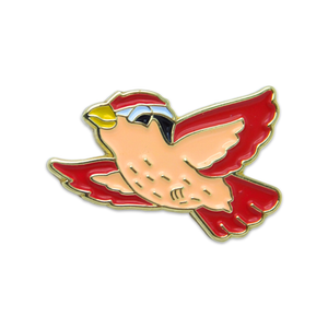 (SKU:860) Wren Bird Lapel Pin in Brass Finish.