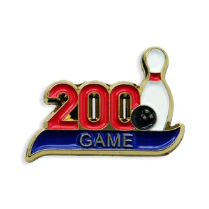 (SKU:63-200) 200 Game - Blue Ribbon Lapel Pin in Brass Finish.