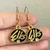 (SKU:1721) Elks Script w/ Rhinestone as earring set. (Gold Finish)