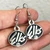 (SKU:1722) Elks Script w/ Rhinestone as earring set. (Nickel Finish)