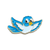 (SKU:850) Blue Bird Lapel Pin in Brass Finish.