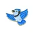 (SKU:851) Bluejay Bird Lapel Pin in Brass Finish