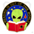 (SKU:612) Reading is out of this World Lapel Pin in Gold Finish.