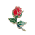 Red Rose Bud (Flower) Lapel Pin in Gold Finish