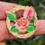 (SKU:36) Roses Encircled Circle of Life Lapel Pin Safety Pin Brooch in Gold Finish.