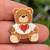(SKU:441) Teddy Bear Brown with Red Heart Lapel Pin
