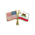 USA & California Flags Lapel Pin