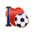 I Love Soccer Lapel Pin in gold finish