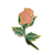 Peach rose lapel pin gold finish