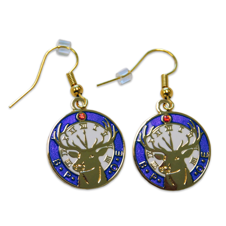 Elks Clock Logo / Gold (Earring)