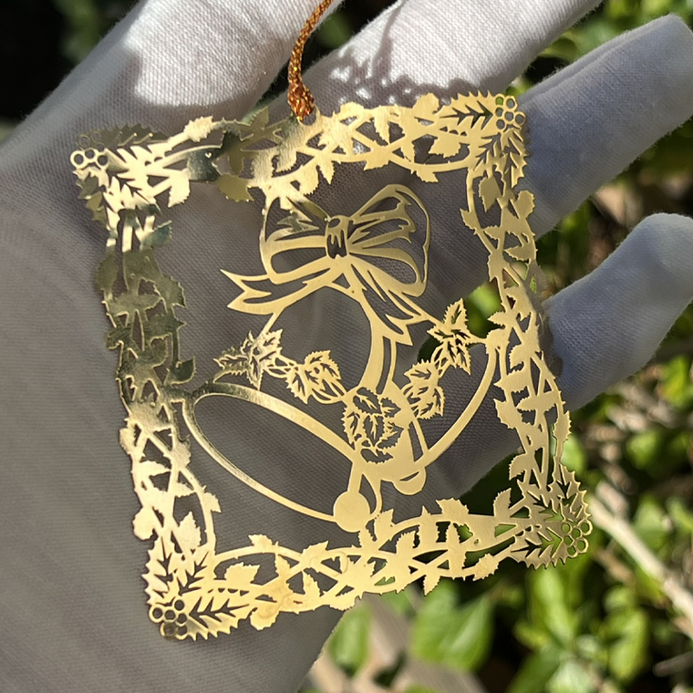 Bell with Ribbon & Holly Ornament