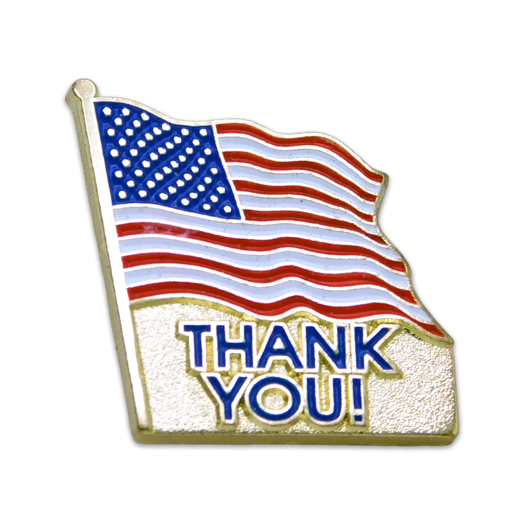 Thank You! (American Flag) Pin