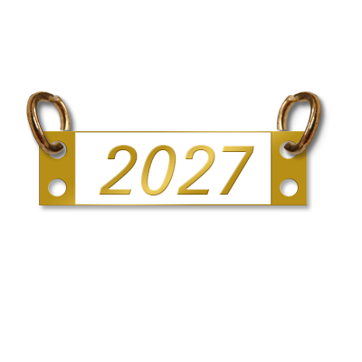 2027 Bar in Hard Enamel with two ring attachments
