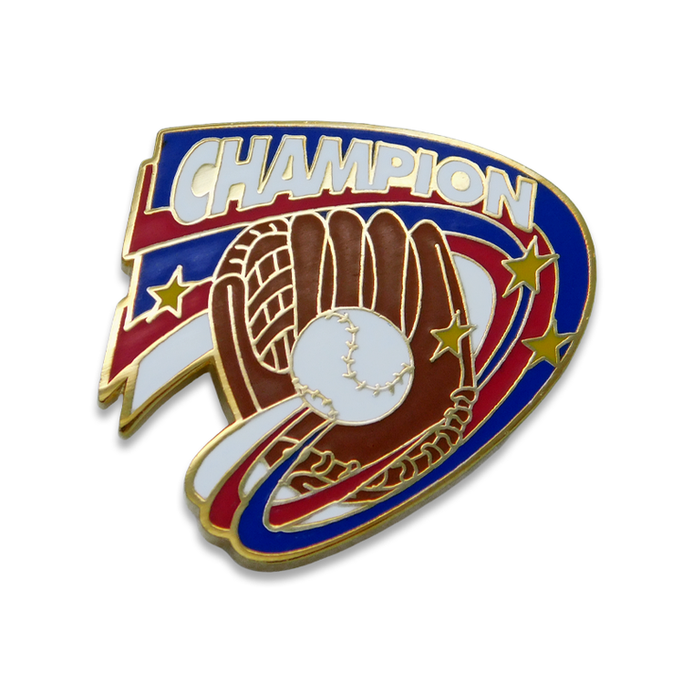 Championship Glove & Baseball Pin