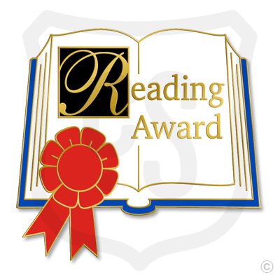 (SKU:403) Reading Award Book Lapel Pin in Gold Finish.