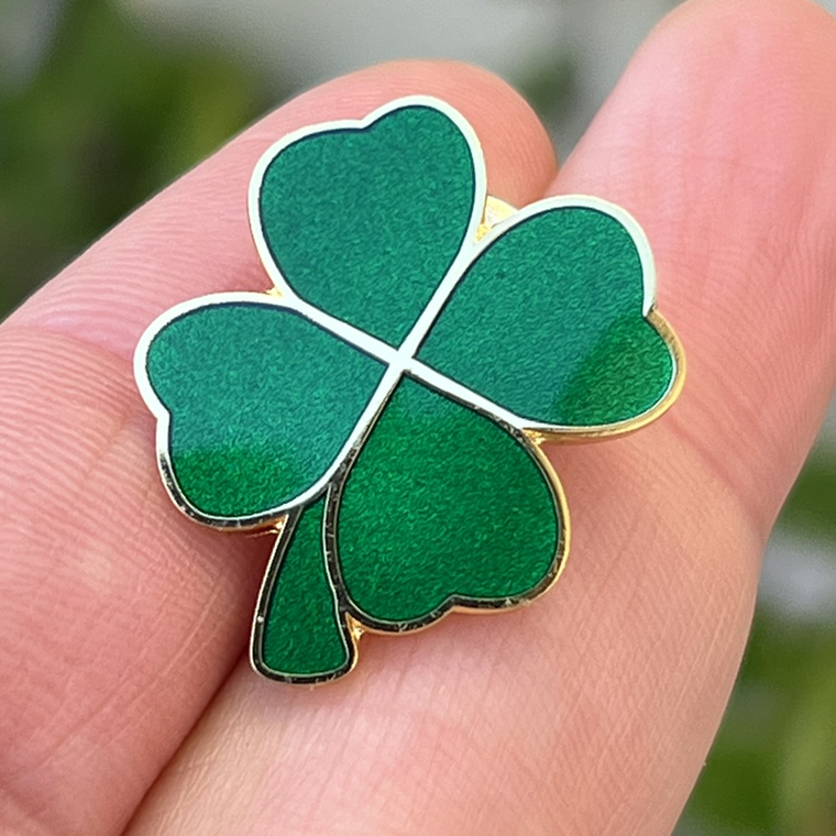 SKU: 225 Four Leaf Clover Lapel Pin – Gold Finish