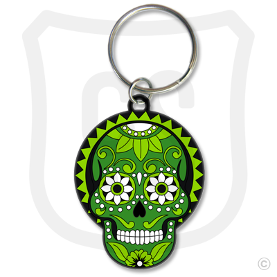 Green Skull Keychain Retro Glowing Pirate Skull Keychain