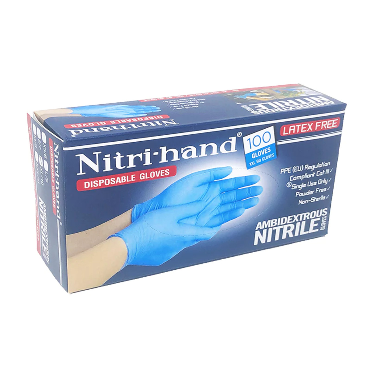 Nitrile Gloves, Blue, Powder Free, Non Sterile x1000 or x100