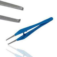 Iris Toothed Forceps 10.5cm with Plastic Handles & Metal Tip, Sterile
