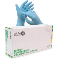 St John Ambulance Nitrile Powder-Free Examination Gloves x100