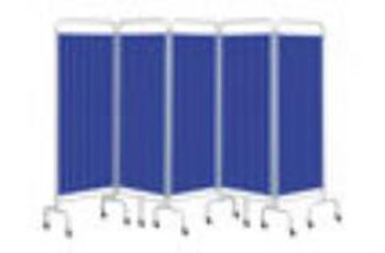 5 Sections Mobile Folding Hospital Ward Screens with Hygienic Disposable Curtains