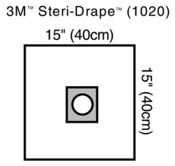 3M™ Steri-Drape™ Small Drape with Adhesive Aperture, 1020, 40 cm x 40 cm (15 in x 15 in), 10/Carton