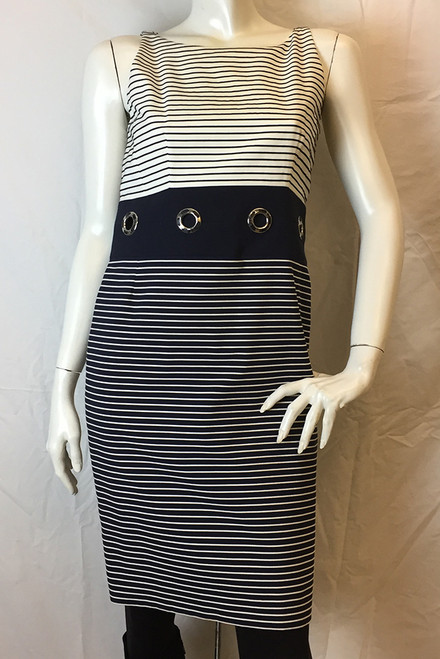 Georges Rech Navy Sleevelss Stripe Dress