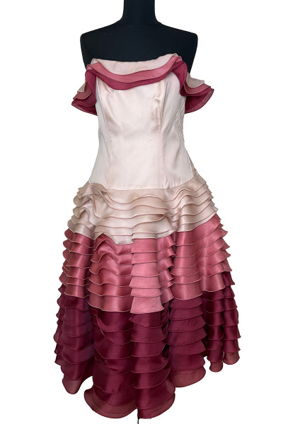 Isabel Sanchis Silk Tiered Dress