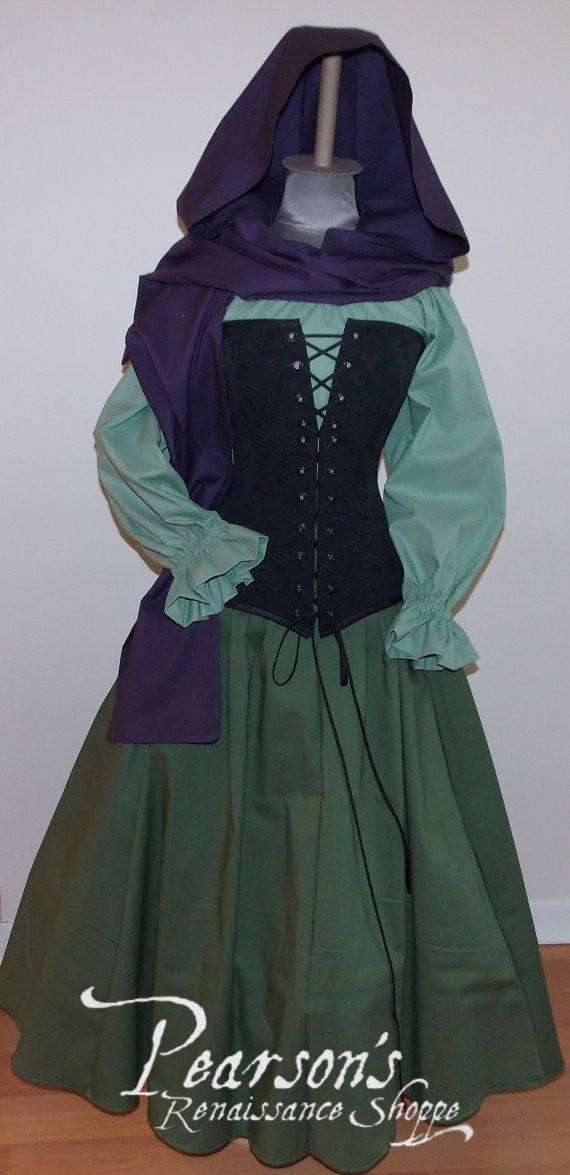 Briar Rose Sleeping Beauty Aurora Costume - corset medieval renaissance  clothing