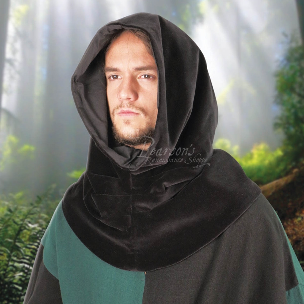 Suede Hood Medieval Outlaw Cowl Mantle