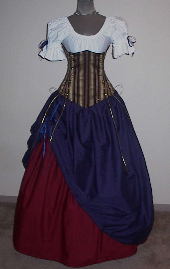 Midnight Mistress Ensemble - renaissance faire corset set