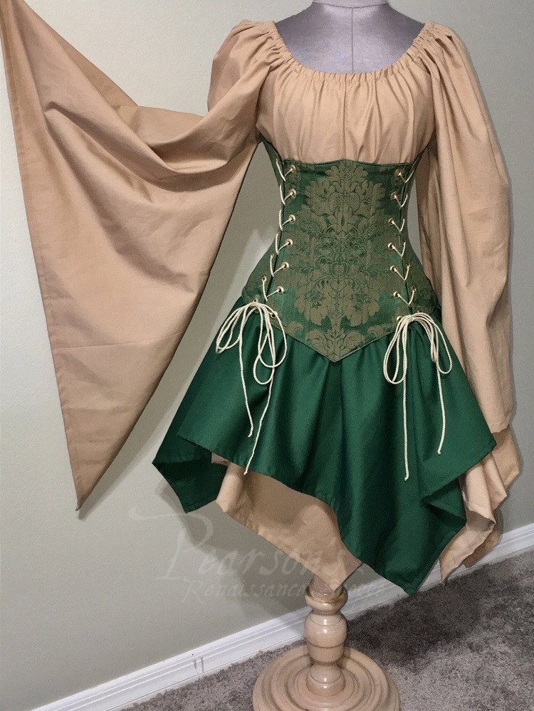 green emerald velvet dress 2-Piece Dark Fairy Butterfly Embroidered Velvet Dress with Choker main image 0