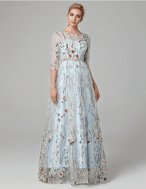 A-Line Embroidered Gown