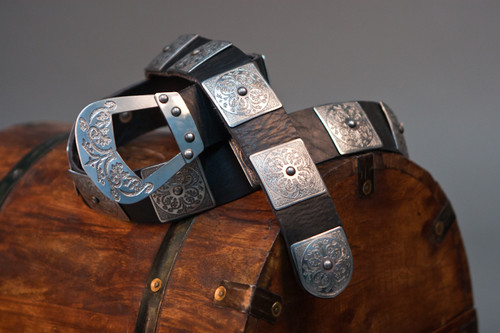 Chevalier Belt w/Etched Steel Accents