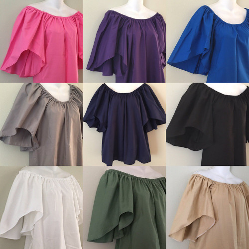 Flutter Sleeve Peasant Top