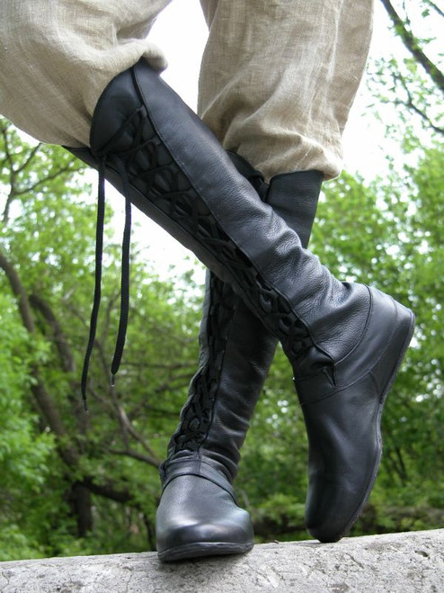 Medieval Fantasy High Boots "Forest"