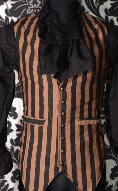 Steampunk Striped Long Vest