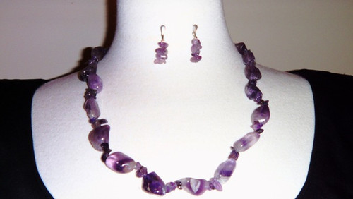 Amethyst Necklace & Earrings