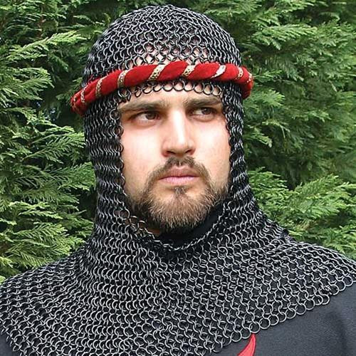 Mail Armor Coif, Blackened