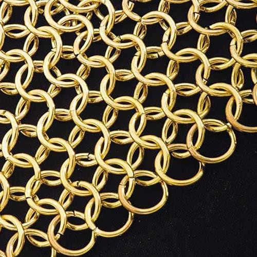 Mail Armor Coif, Plated Brass