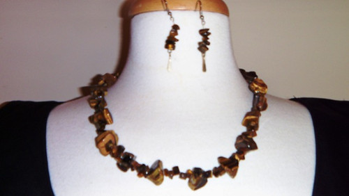 Tiger's Eye Necklace & Earring Set