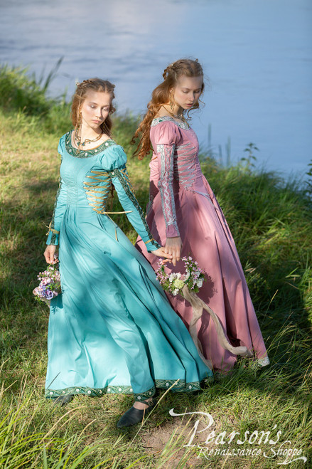Water Flowers Medieval Dress