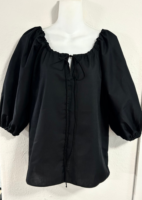 Drawstring 3/4 Sleeve Chemise Top Drawstring 3/4 Sleeve Chemise Top