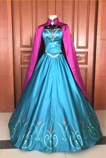 Frozen Elsa Coronation Printed Cosplay Costume Frozen Elsa Coronation Printed Cosplay Costume