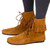 Low Suede Boots with Fringe