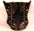 Sale Slashed Black Leather Under-bust Corset