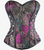 Steampunk Brocade Overbust Corset with Chains