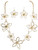 Gold Flowers Necklace and Earrings Set