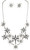 Silver Flowers Necklace Set