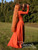 Orange flax linen